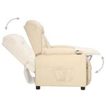 vidaXL Fauteuil inclinable Crème Tissu