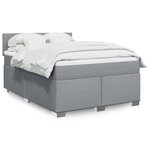 vidaXL Sommier à lattes de lit avec matelas Gris clair 160x200cm Tissu