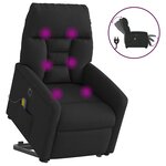 vidaXL Fauteuil inclinable de massage électrique Noir Tissu