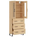 vidaXL Buffet haut Chêne sonoma 69 5x34x180 cm Bois d'ingénierie