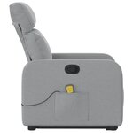 vidaXL Fauteuil de massage inclinable Gris clair Tissu