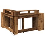 vidaXL Bureau avec lumières LED vieux bois bois d'ingénierie