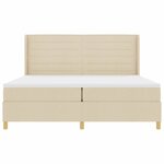 vidaXL Lit à ressorts avec matelas Crème 140 x 200 cm tissu