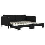 vidaXL Lit de jour avec lit gigogne noir 100x200 cm tissu