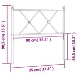 vidaXL Tête de lit métal blanc 90 cm