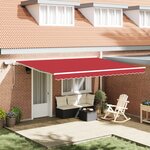 Store rétractable manuel vidaXL avec LED Rouge 450x350 cm