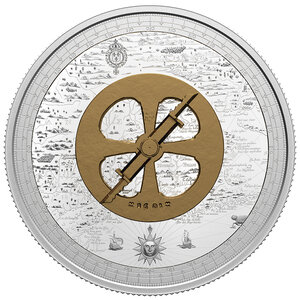 Pièce de monnaie en Argent 50 Dollars g 157.6 Millésime 2021 CHAMPLAIN AND THE ASTROLABE
