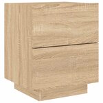 vidaXL Armoire de chevet avec lumières LED chêne sonoma
