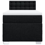 vidaXL Sommier à lattes de lit avec matelas Noir 100x200 cm Tissu