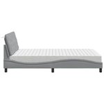 vidaXL Lit avec matelas gris clair 140x190 cm tissu