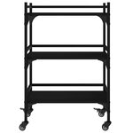 vidaXL Chariot de cuisine noir 50x35x75 5 cm bois d'ingénierie