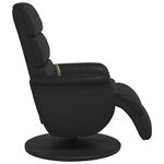 vidaXL Fauteuil inclinable de massage repose-pieds noir similicuir