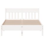 vidaXL Cadre de lit sans matelas blanc 135x190 cm bois de pin massif