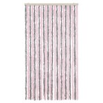 vidaXL Rideau anti-mouches gris argenté et rose 100x200 cm chenille