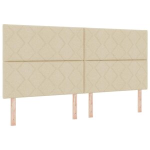 vidaXL Tête de lit avec tête de lit Crème 200 cm Cuir synthétique