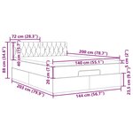 vidaXL Lit ottoman avec matelas et LED taupe 140x200 cm tissu