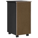 vidaXL Cabinet roulant 34 x 39 x 65 5 cm Bois de Pin Massif Noir