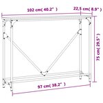vidaXL Table console chêne sonoma 102x22 5x75 cm bois d'ingénierie