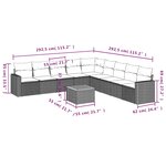 vidaXL Salon de jardin 10 Pièces avec coussins noir résine tressée