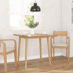 vidaXL Table à manger naturel bois massif et caoutchouc
