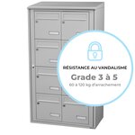 Bloc collectif Leabox  2x4  grade 3  simple face  Extérieur  fixation murale  Gris clair RAL 7035 finition brillante