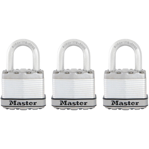 Cadenas Haute Sécurité A Clé Acier Laminé Extérieur Pack de 3 M1EURTRI