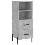 vidaXL Buffet haut Gris béton 34 5x34x180 cm Bois d'ingénierie