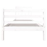 vidaXL Cadre de lit sans matelas blanc bois massif