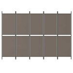 vidaXL Cloison de séparation 5 panneaux Anthracite 250x180 cm Tissu