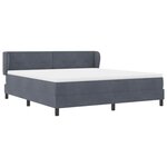 vidaXL Lit à ressorts avec matelas Gris foncé 180 x 200 cm Velours