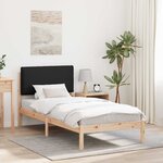 vidaXL Cadre de lit avec tête de lit rembourrée Noir 90 x 190 cm