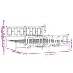 vidaXL Cadre de lit métal sans matelas et pied de lit blanc 180x200 cm