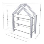 Lit cabane avec étagère 90 x 200 gris et naturel