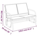 vidaXL Banc oscillant de jardin noir 120 5x76x86 5 cm textilène/acier