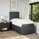 vidaXL Sommier à lattes de lit avec matelas Gris foncé 80x200 cm Tissu