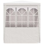vidaXL Tente de réception avec parois latérales 2 5x2 5m Blanc 90 g/m²