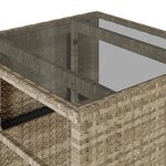 vidaXL Ensemble de bistro 3 Pièces et coussins gris clair résine tressée