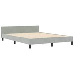 vidaXL Cadre de Lit Gris Clair 140x190 cm Velours