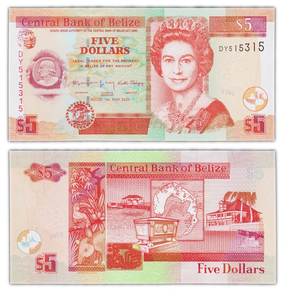 Billet de Collection 5 dollars 2020 Belize - Neuf - p67