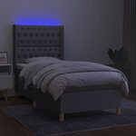 vidaXL Sommier à lattes de lit matelas LED Gris clair 80x200cm Tissu