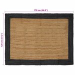 vidaXL Tapis de surface Gris foncé 120 x 170 cm Jute