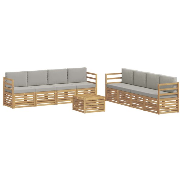vidaXL Ensemble de canapés d'extérieur 9 pc Blanc et gris clair