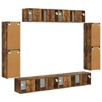 vidaXL Meuble TV 8 Pièces Chêne fumé