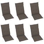 vidaXL Chaises pliables de jardin lot de 6 avec coussins Bois d'acacia