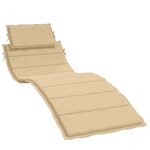 vidaXL Coussin de chaise longue beige mélangé 186x58x3 cm tissu