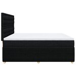 vidaXL Sommier à lattes de lit avec matelas Noir 200x200 cm Tissu
