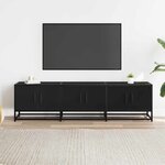 vidaXL Meuble TV noir 150x35x41 cm bois d'ingénierie et métal
