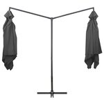 vidaXL Parasol double avec mât en acier 250 x 250 cm Anthracite