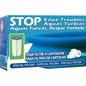 SAN MARINA Pastilles Stop eaux troubles - 102 g - Pour les piscines avec filtre a cartouche