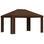 vidaXL Pavillon 4 × 3 m Marron Polyester et Acier 190 gsm